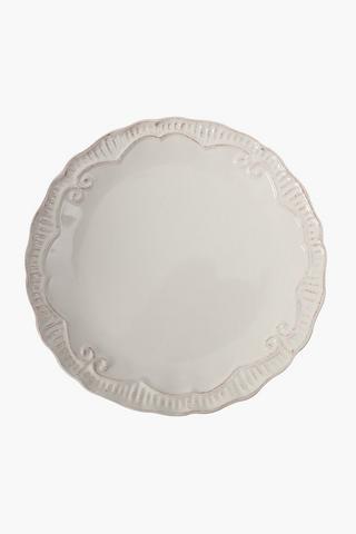 Embossed Stoneware Dinner Plate
