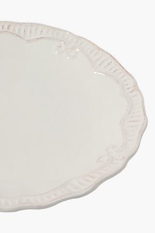 Embossed Stoneware Dinner Plate