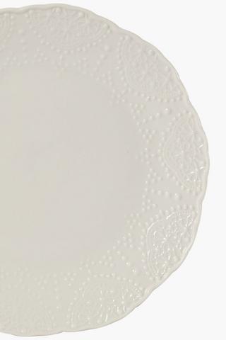 Porcelain Embossed Dinner Plate