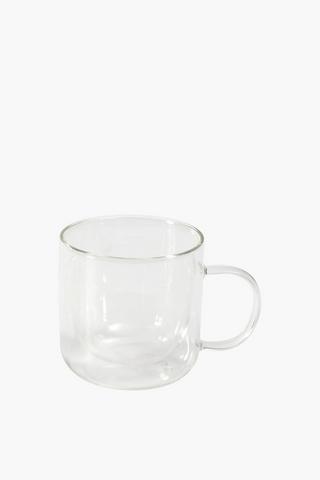 4 Glass Double Wall Mugs