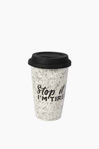 Ceramic Script Travel Mug