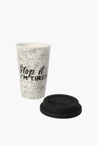 Ceramic Script Travel Mug