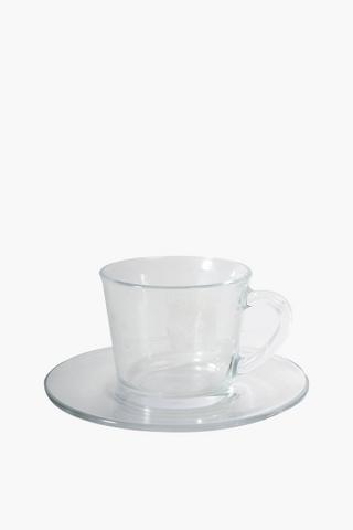 Glass Cup And Saucer Set