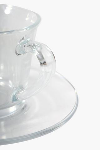 Glass Cup And Saucer Set