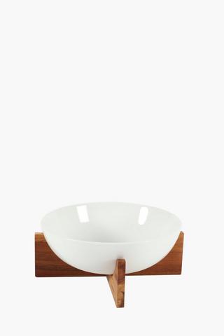 Porcelain Salad Bowl On Stand, Small