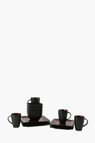 16 Piece Square Stoneware Dinner Set