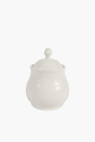 Porcelain Embossed Sugar Pot