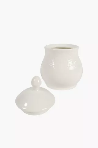 Porcelain Embossed Sugar Pot