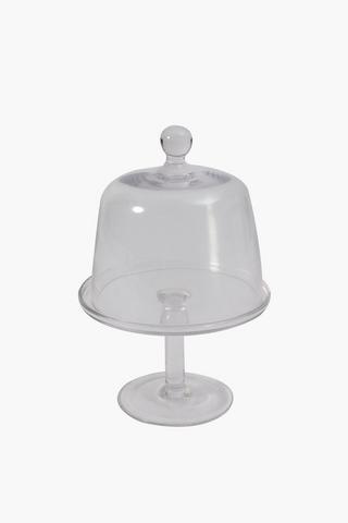 Glass Cake Stand With Dome Small