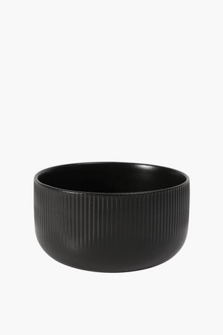 Stack Ribbed Stoneware Serving Bowl, Medium