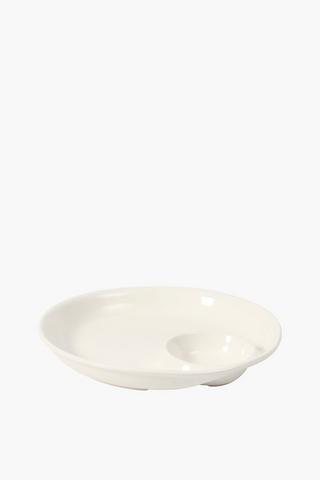 Stoneware Chip And Dip Server
