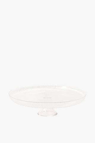 Ridged Glass Cake Stand