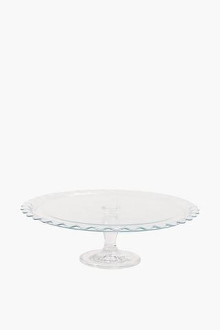 Scalloped Glass Cake Stand