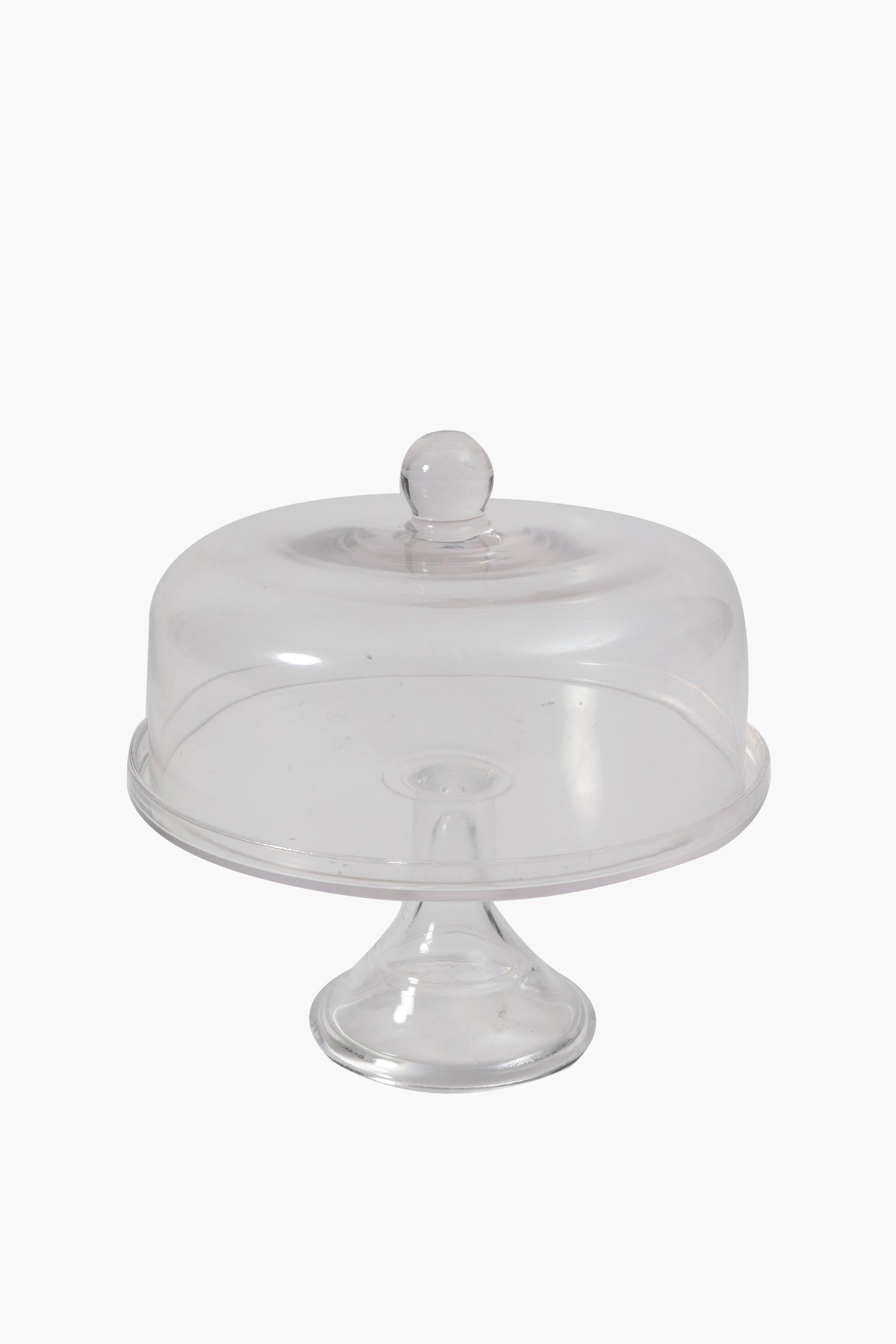 Glass Cake Stand With Dome Large