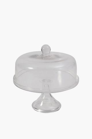 Glass Cake Stand With Dome Large