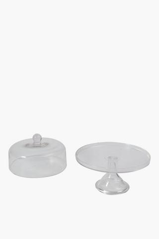 Glass Cake Stand With Dome Large