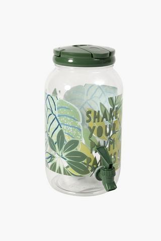 Floral Plastic Beverage Dispenser, 3,7l