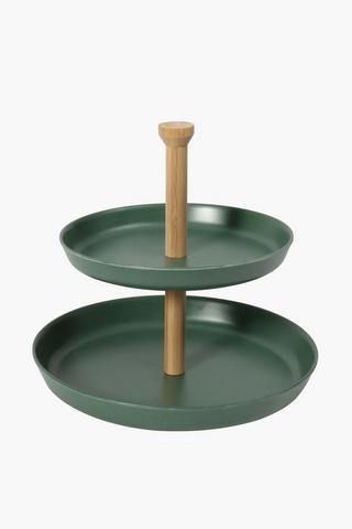 2 Tier Bamboo Cake Stand