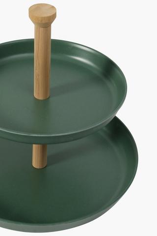 2 Tier Bamboo Cake Stand