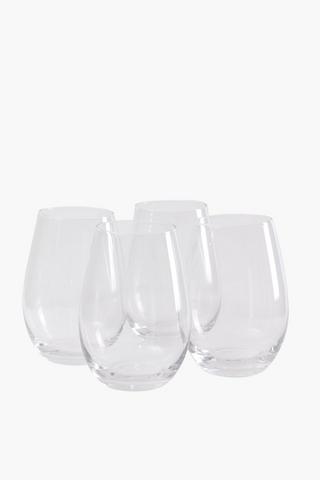 4 Pack Stemless Wine Glasses