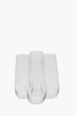 4 Pack Augusta Stemless Champagne Glasses