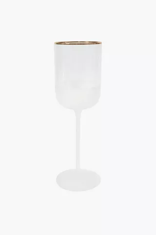 Metallic Rim White Wine Glass