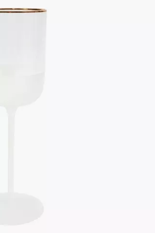 Metallic Rim White Wine Glass