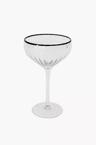 Metallic Rim Martini Glass