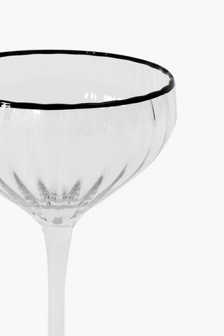 Metallic Rim Martini Glass