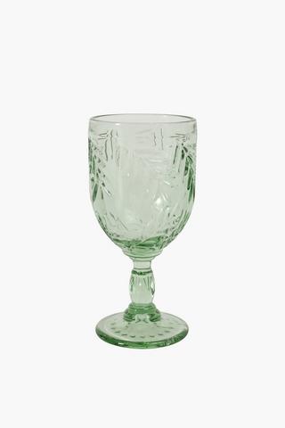 Leaf Embossed Goblet Glass