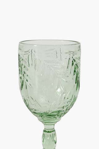 Leaf Embossed Goblet Glass