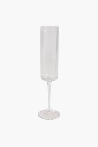 Ribbed Glass Champagne Flute