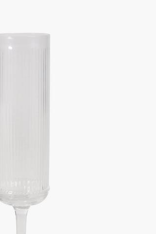 Ribbed Glass Champagne Flute