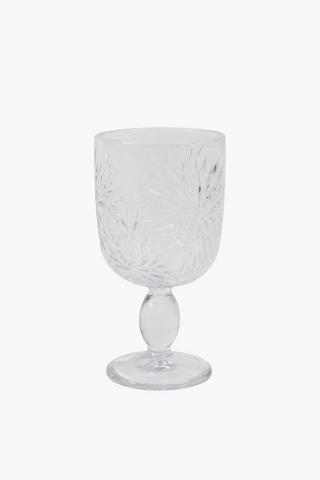 Floral Textured Wine Glass