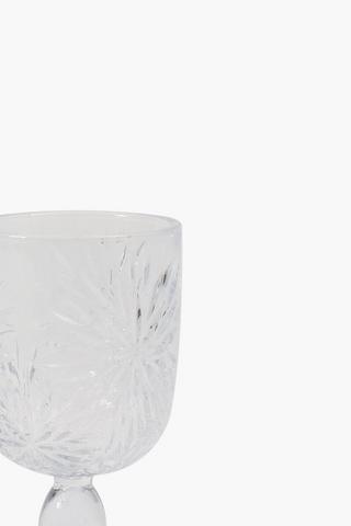 Floral Textured Wine Glass