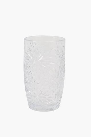 Floral Textured Hi Ball Glass
