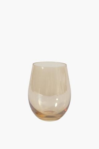 Lauren Amber Stemless Wine Glass