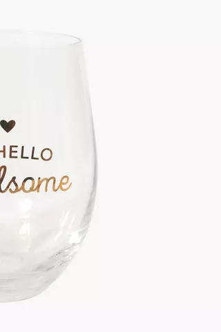 2 Pack His And Her Stemless Wine Glasses