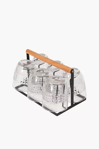 7 Piece Glassware Set On Stand