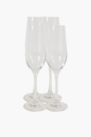 4 Pack Roma Champagne Flutes