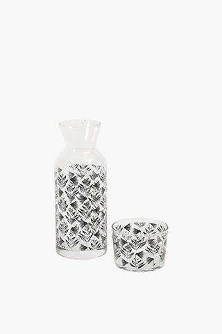 Printed Glass Decanter And Lid 700ml