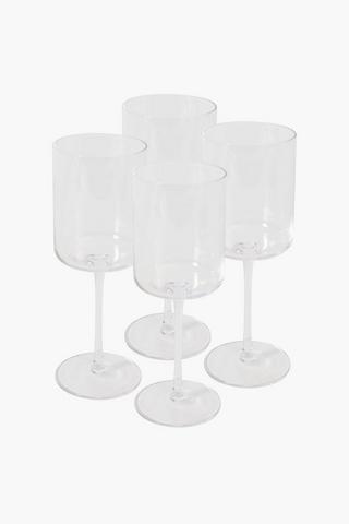 4 Pack Square Red Wine Glasses