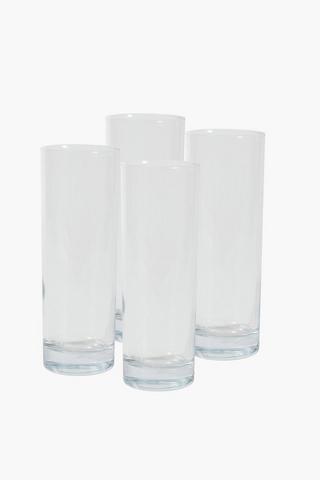 4 Pack Glass Hi Ball Tumblers