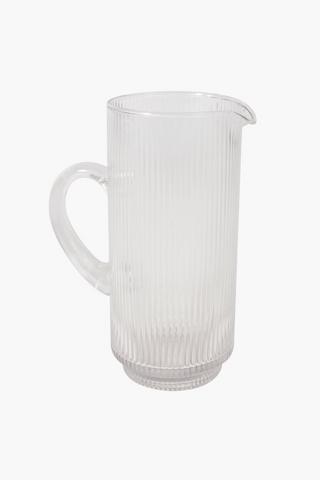 Bistro Ribbed Clear Glass Pitcher