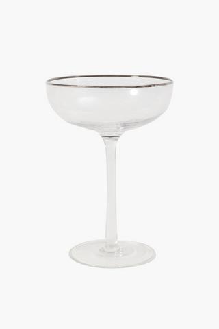 Metallic Rim Champagne Saucer