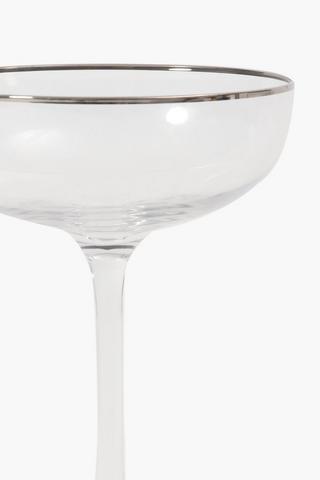 Metallic Rim Champagne Saucer