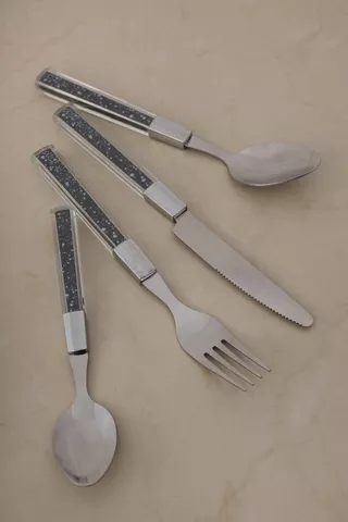 16 Piece Stainless Steel Speckle Cutlery Set