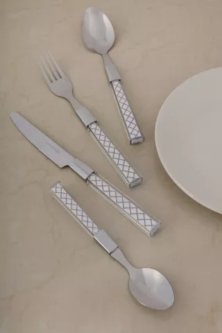 16 Piece Stainless Steel Geometric Cutlery Set