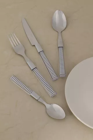 16 Piece Stripe Tube Cutlery Set