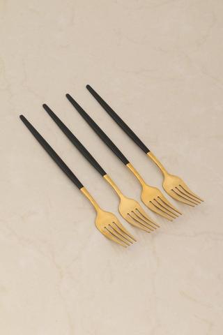 4 Piece Metallic Cake Fork Set